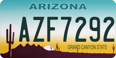 AZ license plate AZF7292