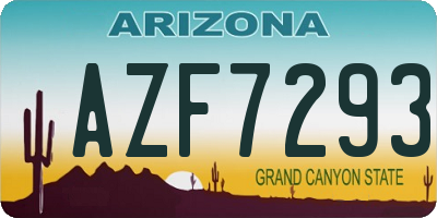 AZ license plate AZF7293