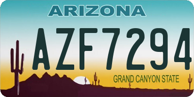 AZ license plate AZF7294