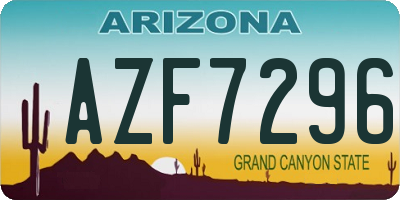AZ license plate AZF7296