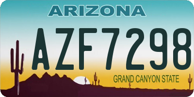 AZ license plate AZF7298