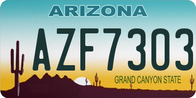 AZ license plate AZF7303