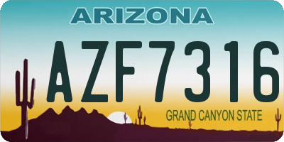 AZ license plate AZF7316