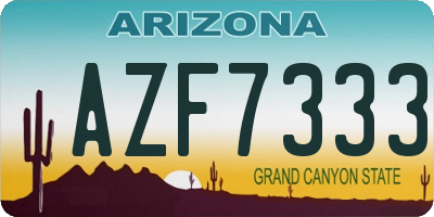 AZ license plate AZF7333