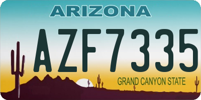 AZ license plate AZF7335