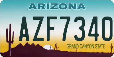 AZ license plate AZF7340
