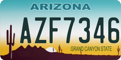 AZ license plate AZF7346