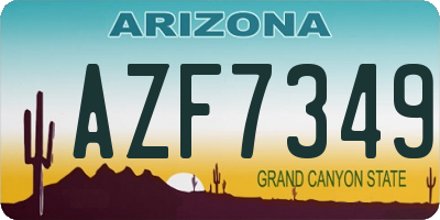 AZ license plate AZF7349