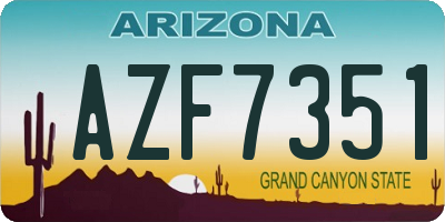 AZ license plate AZF7351