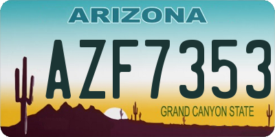 AZ license plate AZF7353