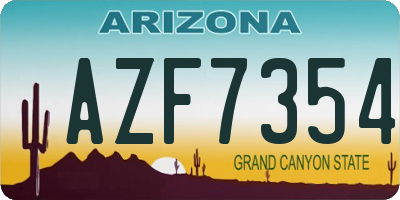 AZ license plate AZF7354