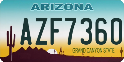 AZ license plate AZF7360