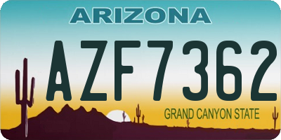 AZ license plate AZF7362