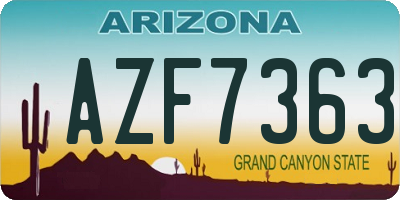 AZ license plate AZF7363