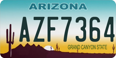AZ license plate AZF7364