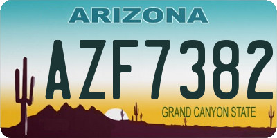AZ license plate AZF7382
