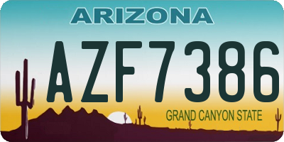 AZ license plate AZF7386