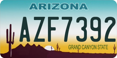AZ license plate AZF7392