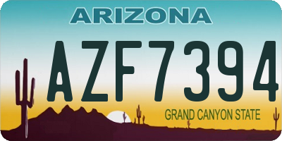 AZ license plate AZF7394