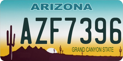 AZ license plate AZF7396