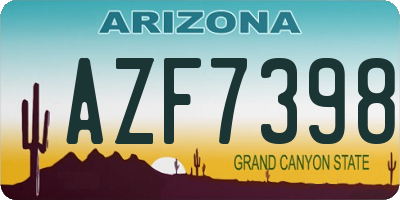 AZ license plate AZF7398