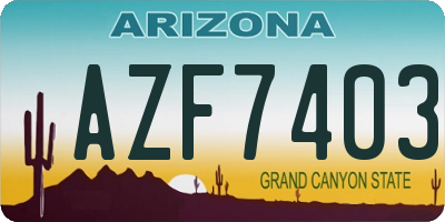 AZ license plate AZF7403