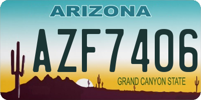 AZ license plate AZF7406
