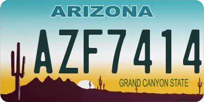 AZ license plate AZF7414