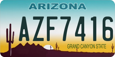 AZ license plate AZF7416