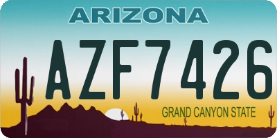 AZ license plate AZF7426