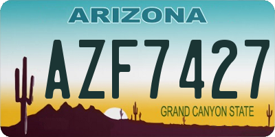 AZ license plate AZF7427