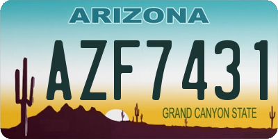 AZ license plate AZF7431