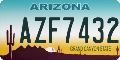AZ license plate AZF7432
