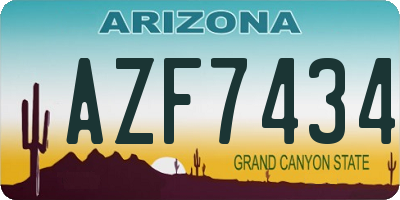 AZ license plate AZF7434