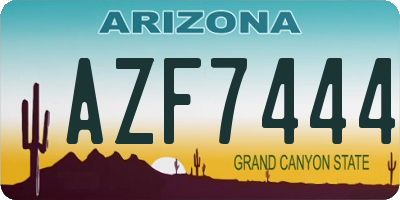 AZ license plate AZF7444