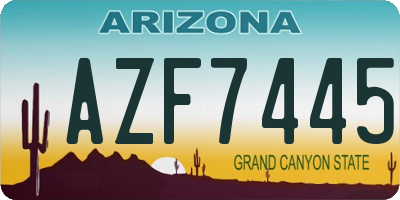 AZ license plate AZF7445