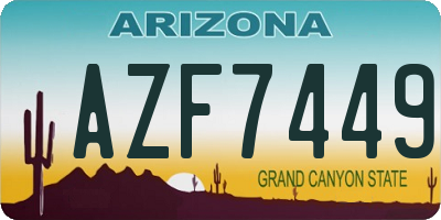AZ license plate AZF7449