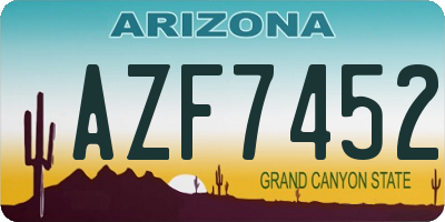 AZ license plate AZF7452