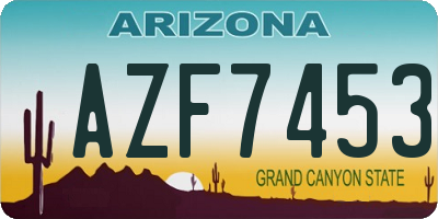 AZ license plate AZF7453