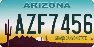 AZ license plate AZF7456