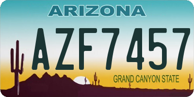 AZ license plate AZF7457