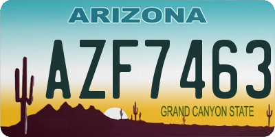 AZ license plate AZF7463