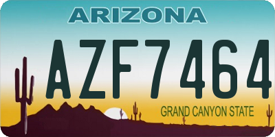 AZ license plate AZF7464