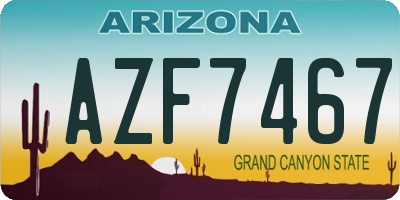 AZ license plate AZF7467