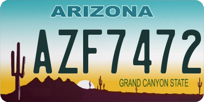 AZ license plate AZF7472