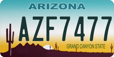AZ license plate AZF7477