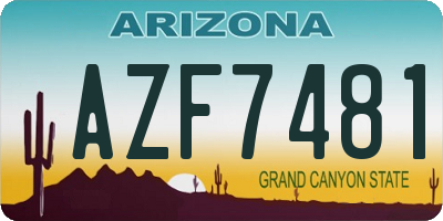 AZ license plate AZF7481