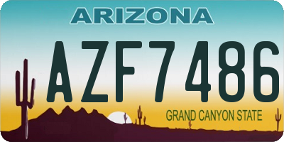 AZ license plate AZF7486