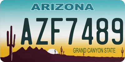 AZ license plate AZF7489