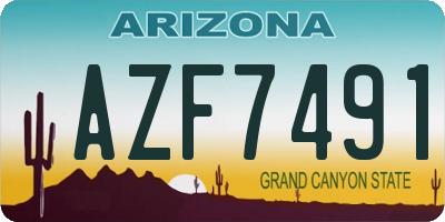 AZ license plate AZF7491